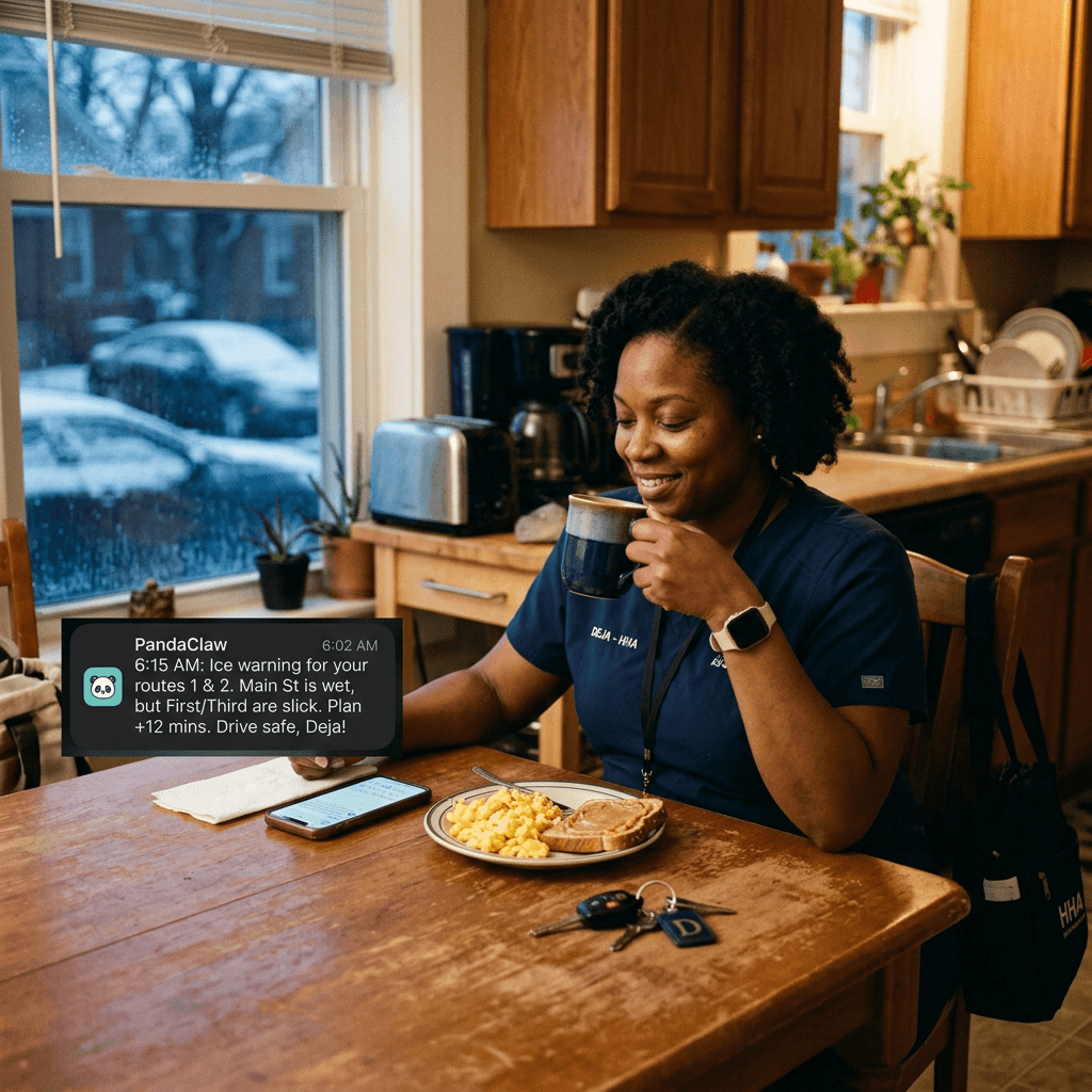 Client fell in ice storm I caused. 4 months no weather delays.